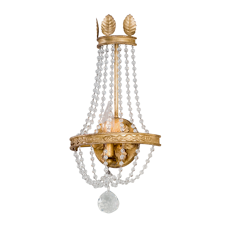 Troy Lighting Viola Wall Sconce Wall Sconce Troy Lighting VINTAGE GOLD LEAF 9x9x17.75 