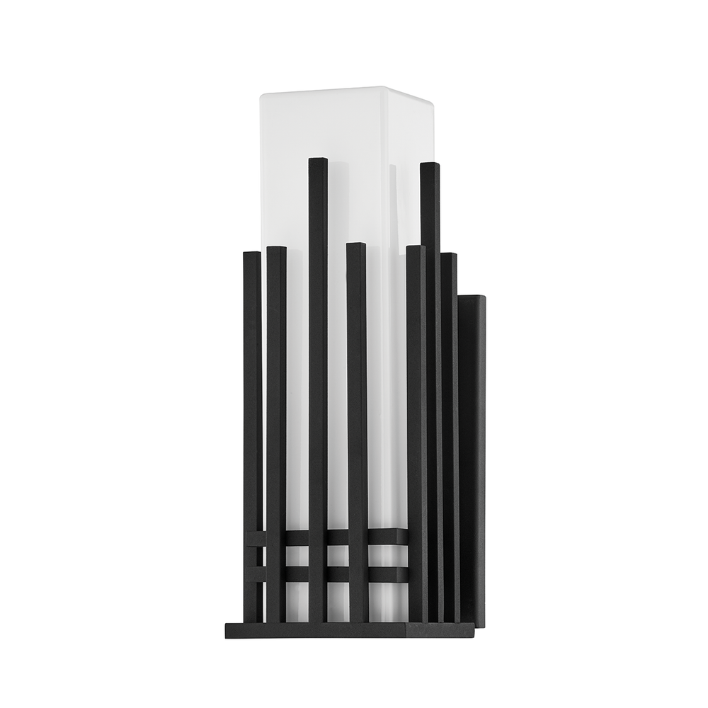 Troy Lighting San Mateo Wall Sconce Wall Sconces Troy Lighting TEXTURED BLACK 5x5x14.25 