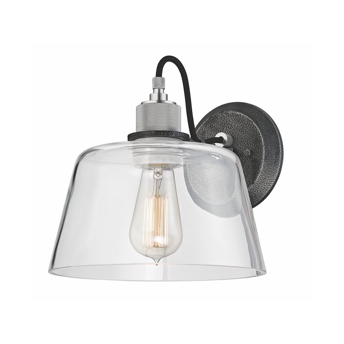 Troy Lighting Audiophile Wall Sconce Wall Sconce Troy Lighting OLD SILVER AND POLISHED ALUMIN 9.5x9.5x9.5 