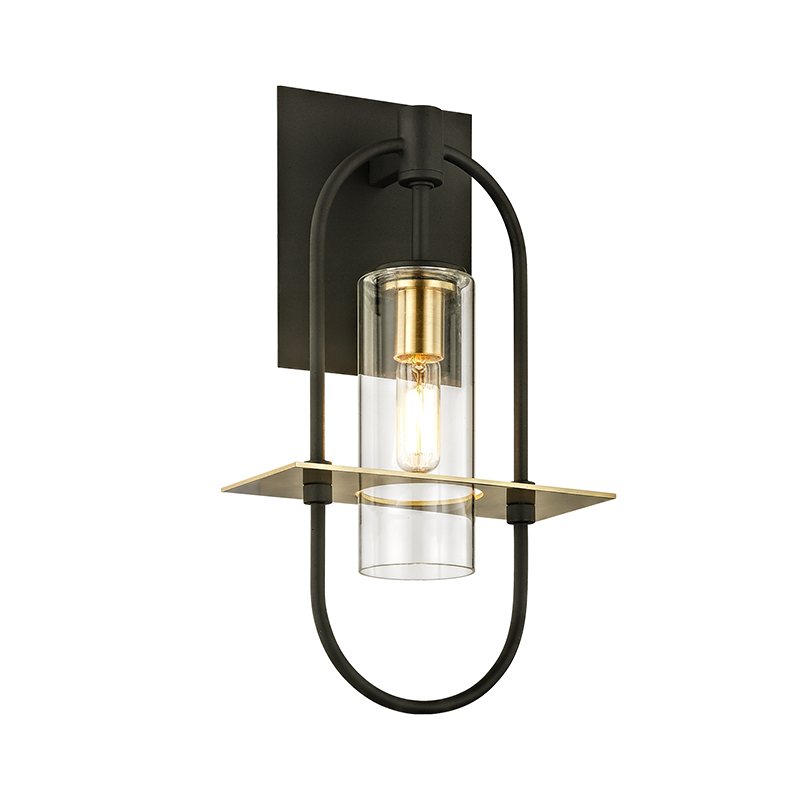 Troy Lighting Smyth Wall Sconce Wall Sconce Troy Lighting DARK BRONZE AND BRUSHED BRASS 8x8x14 