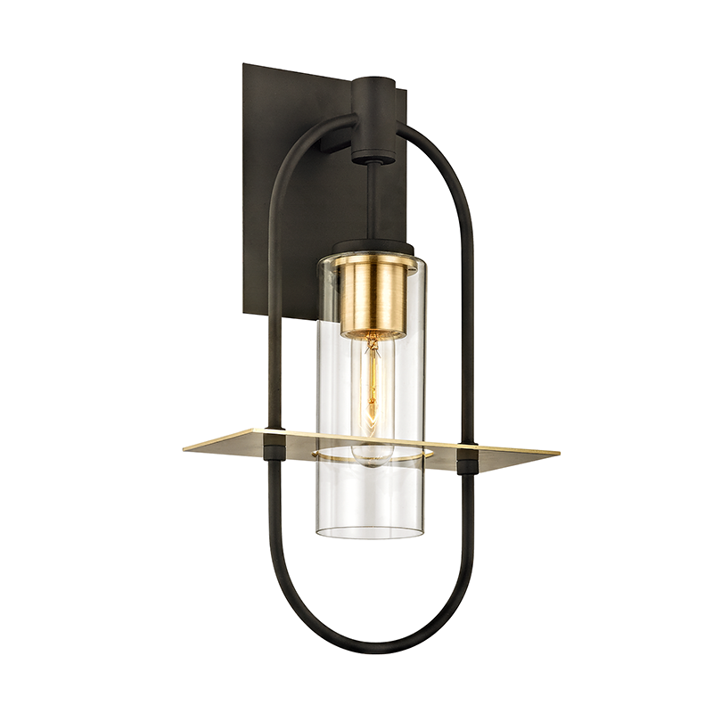 Troy Lighting Smyth Wall Sconce Wall Sconce Troy Lighting TEXTURED BRONZE BRUSHED BRASS 10x10x17.25 