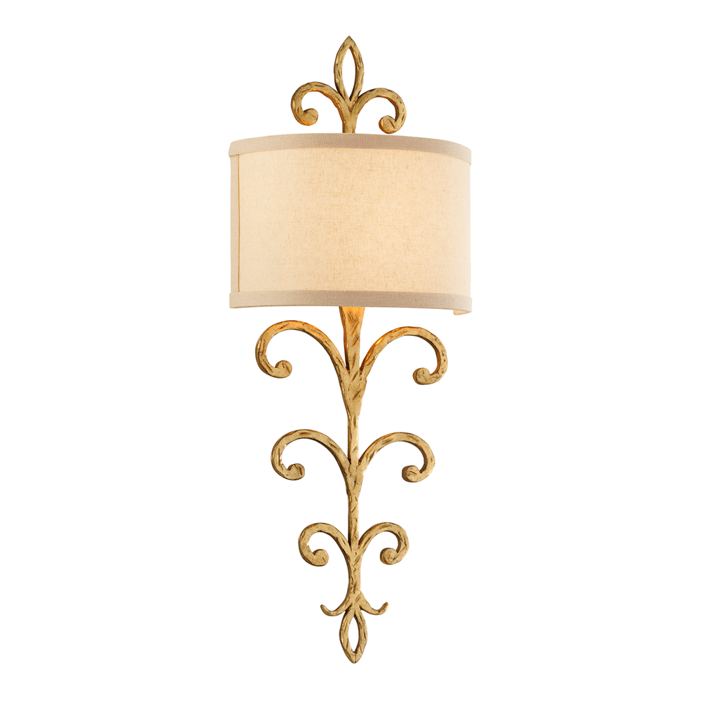 Troy Lighting Crawford Wall Sconce Wall Sconces Troy Lighting CRAWFORD GOLD 11x11x25.75 