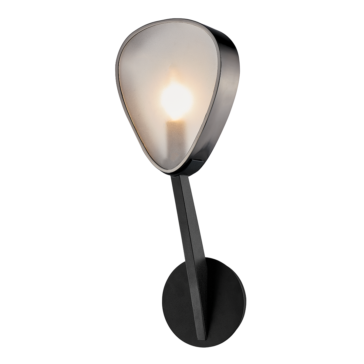 Troy Lighting Allisio Wall Sconce Wall Sconce Troy Lighting CARBIDE BLACK AND BLACK CHROME 6.25x6.25x18 