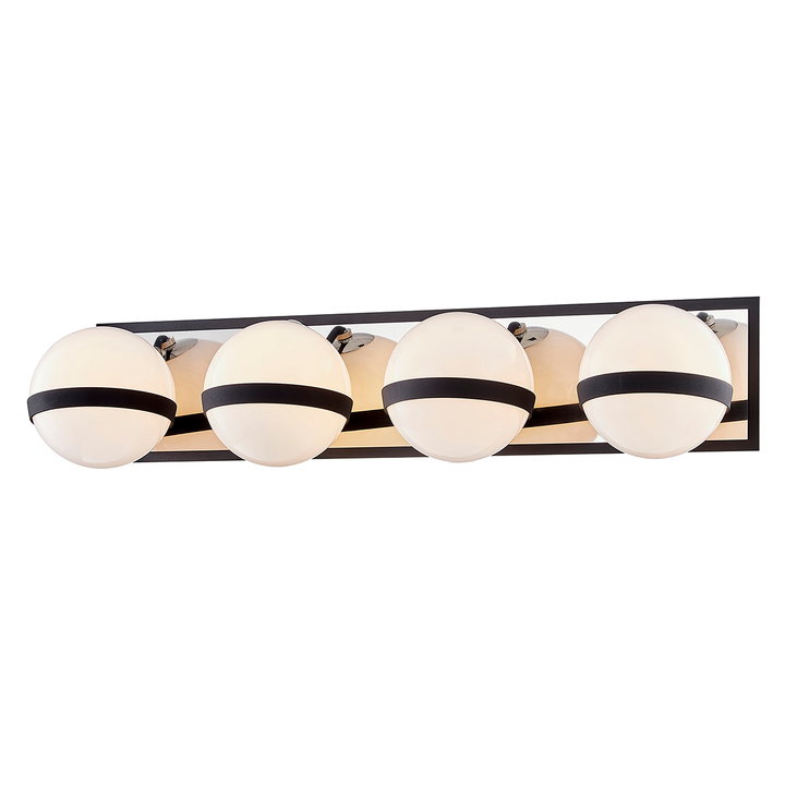 Troy Lighting Ace Bath and Vanity Vanity Lights Troy Lighting CARBIDE BLK WITH POLISHED NICKEL ACCENTS 27x27x5.5 