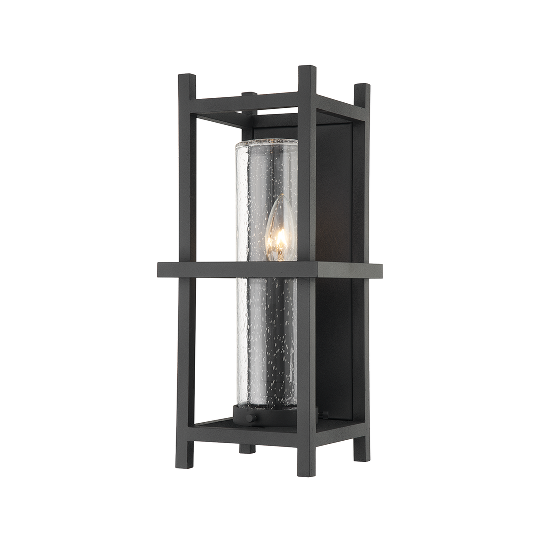 Troy Lighting Carlo Wall Sconce Wall Sconces Troy Lighting TEXTURED BLACK 6.75x6.75x14.75 