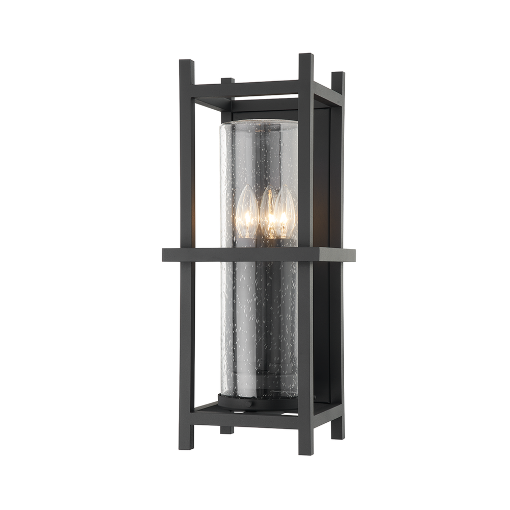 Troy Lighting Carlo Wall Sconce Wall Sconces Troy Lighting TEXTURED BLACK 8.5x8.5x20 