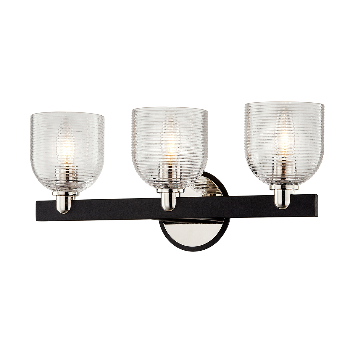 Troy Lighting Munich Bath and Vanity Bath and Vanity Troy Lighting TEXTURED BLACK & POLISH NICKEL 19x19x8.5 