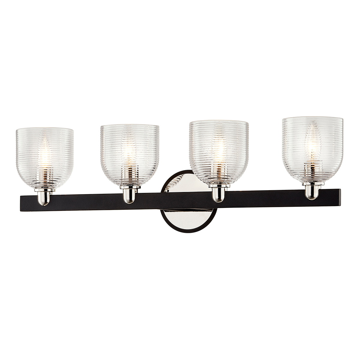 Troy Lighting Munich Bath and Vanity Bath and Vanity Troy Lighting CARBIDE BLK & POL NICKEL 26.5x26.5x8.5 