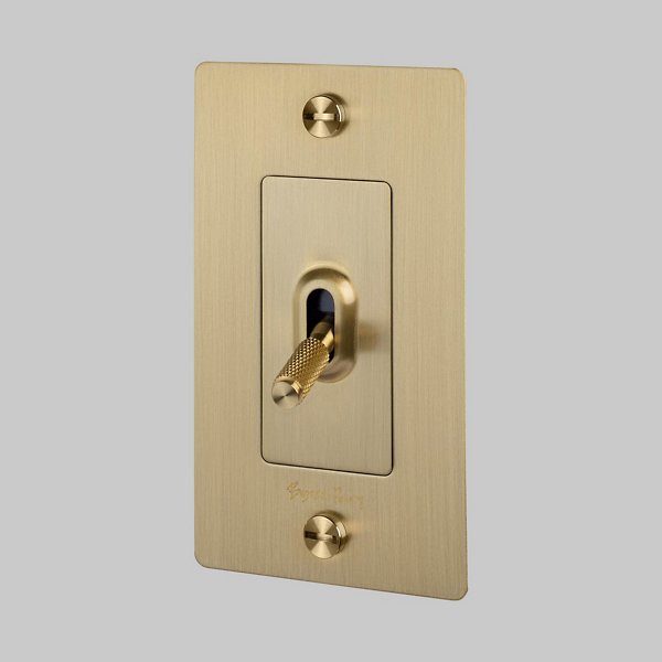 Buster + Punch 1G Toggle Switch Complete Kit / With Logo Light Switches Buster + Punch Brass Brass n/a