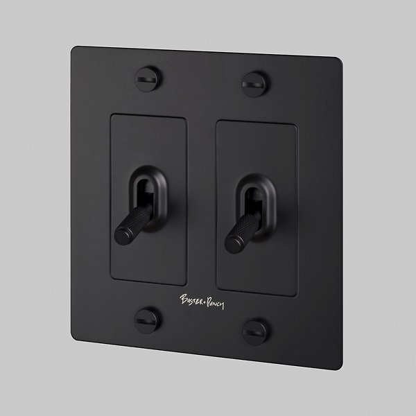 Buster + Punch 2G Toggle Switch Complete Kit / With Logo Light Switches Buster + Punch Black Black 