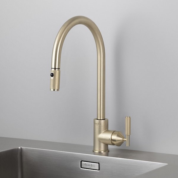 Buster + Punch KITCHEN FAUCET / MIXER WITH DUAL SPRAY PULLOUT / CROSS Faucets Buster + Punch Natural Brass  