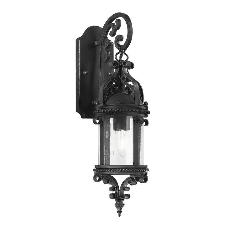 Troy Lighting Pamplona Wall Sconce Wall Sconces Troy Lighting SOFT OFF BLACK 6.25x6.25x19 