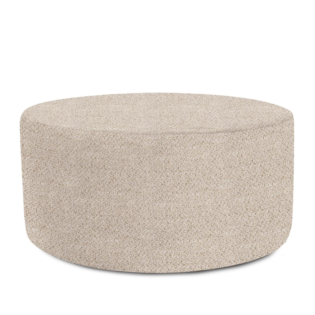 Howard Elliott Collection Universal Round Ottoman Cover Panama Sand Ottomans Howard Elliott Collection   