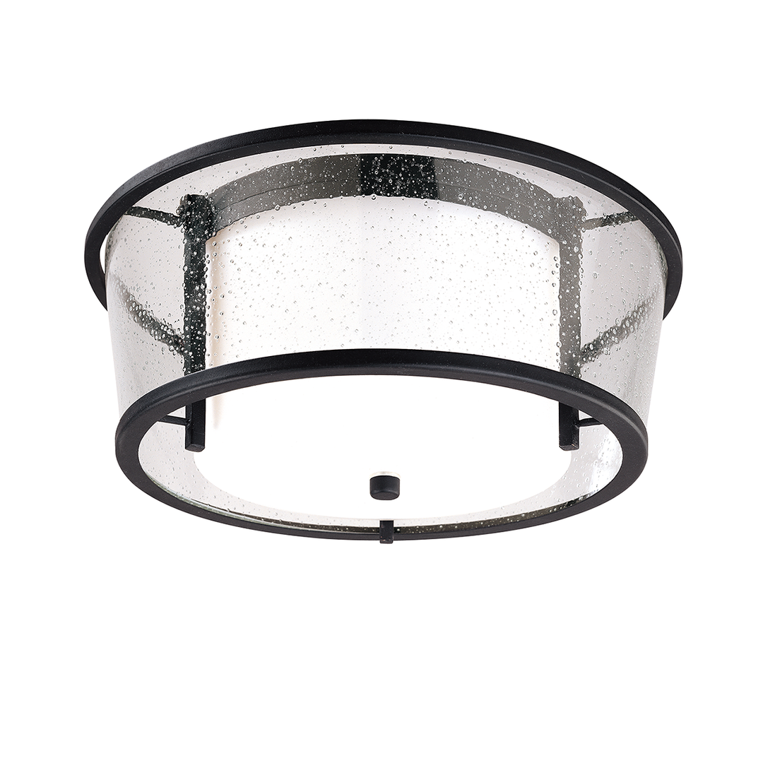 Troy Lighting Bennington Flush Mount Ceiling Flush Mounts Troy Lighting TEXTURED BLACK 15x15x7 