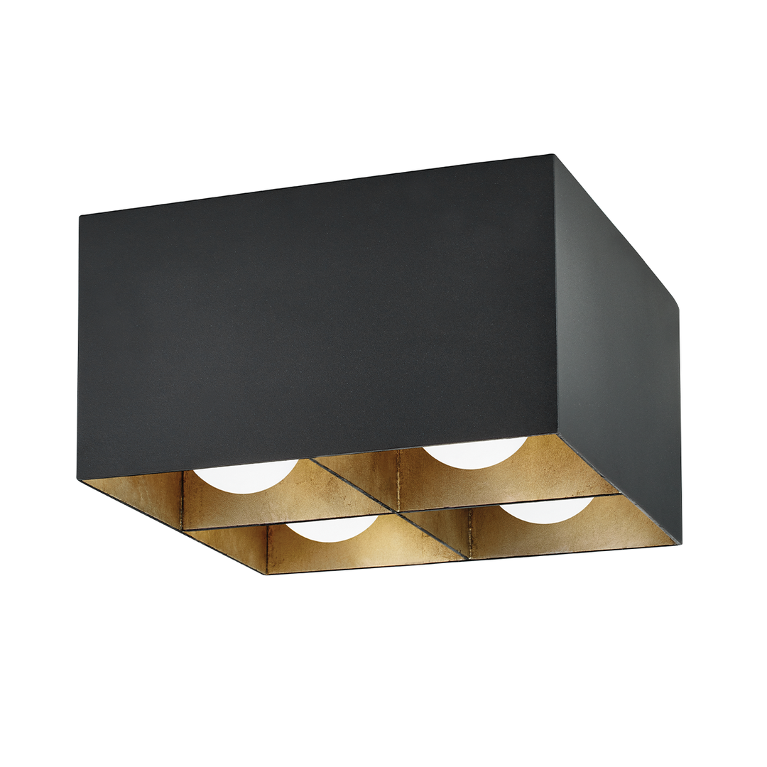 Troy Lighting Felix Flush Mount Ceiling Flush Mounts Troy Lighting TEXTURE BLACK/WARM SILVER 12x12x6.75 