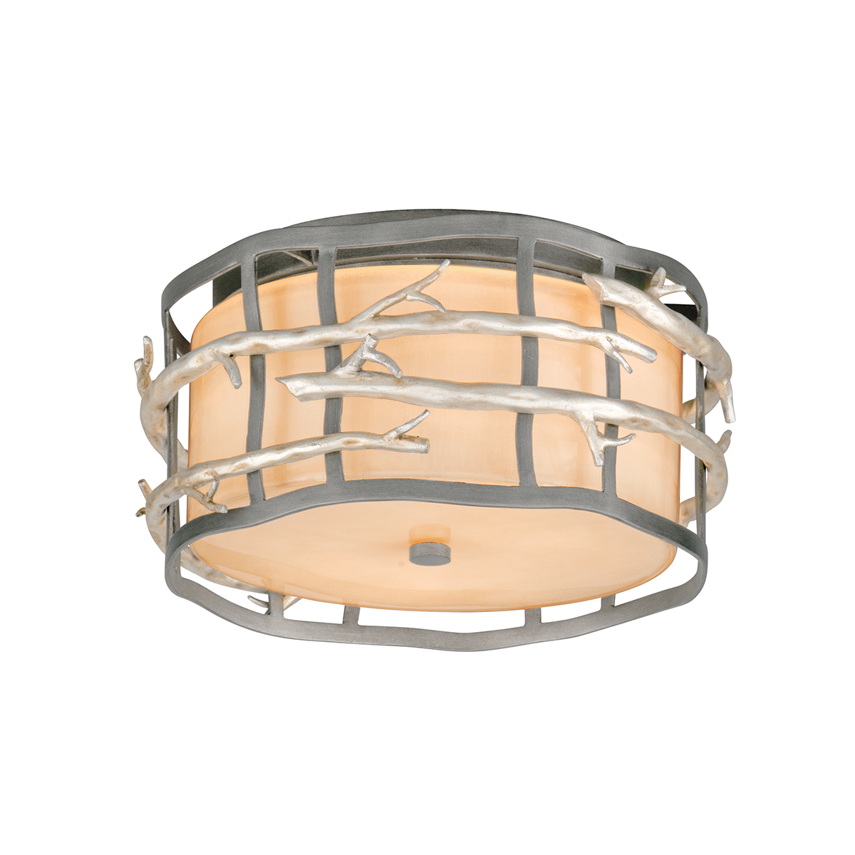 Troy Lighting Adirondack Flush Mount Flush Mount Troy Lighting GRAPHITE AND SILVER LEAF 13x13x7 