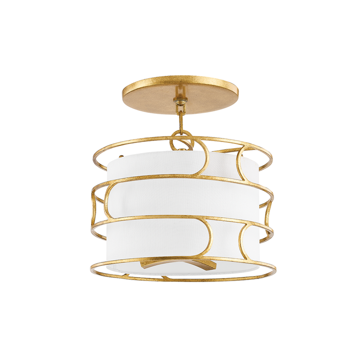 Troy Lighting Reedley Semi Flush Ceiling Semi Flush Mounts Troy Lighting VINTAGE GOLD LEAF 14x14x14.5 