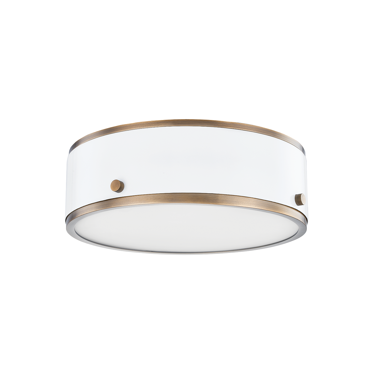 Troy Lighting Eli Flush Mount Flush Mount Troy Lighting PATINA BRASS AND SOFT WHITE 12x12x3.5 