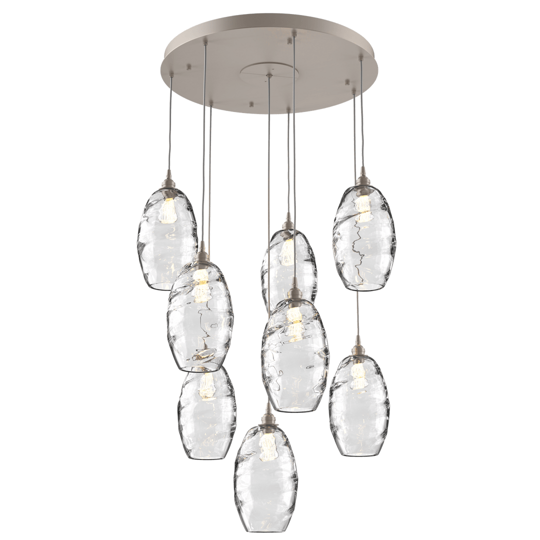 Hammerton Studio Ellisse Round Multi-Pendant-08 Pendants Hammerton Studio Classic Silver Clear Optic Blown Glass 