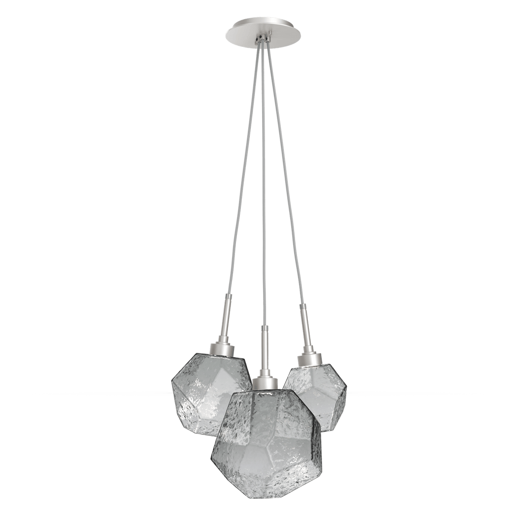 Hammerton Studio 5 Gem Cluster Pendant - QUICK SHIP Pendants Hammerton Studio Beige Silver Smoke Blown Glass LED – 3000K