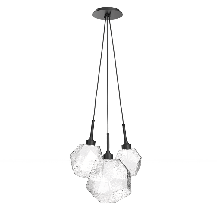 Hammerton Studio 5 Gem Cluster Pendant - QUICK SHIP Pendants Hammerton Studio Matte Black Clear Blown Glass LED – 3000K