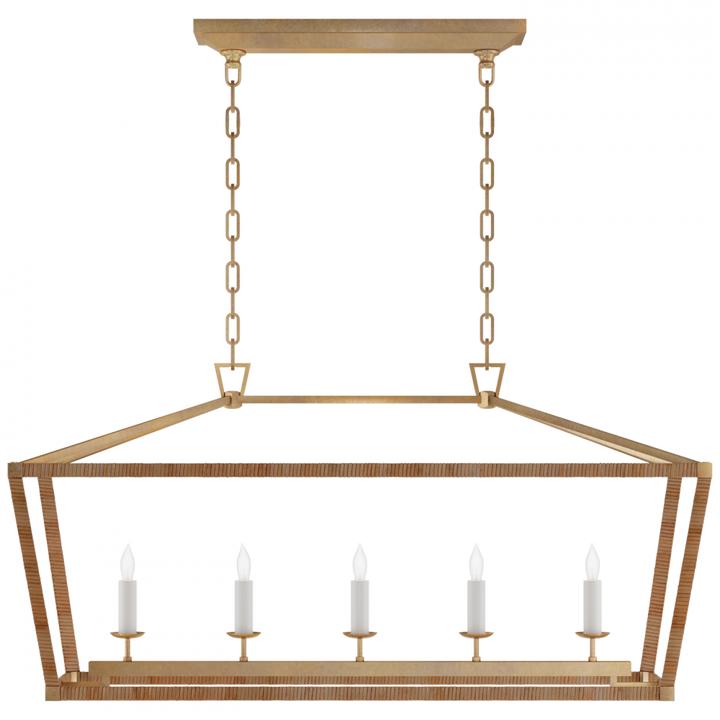 Visual Comfort & Co. Darlana Medium Rattan Wrapped Linear Lantern