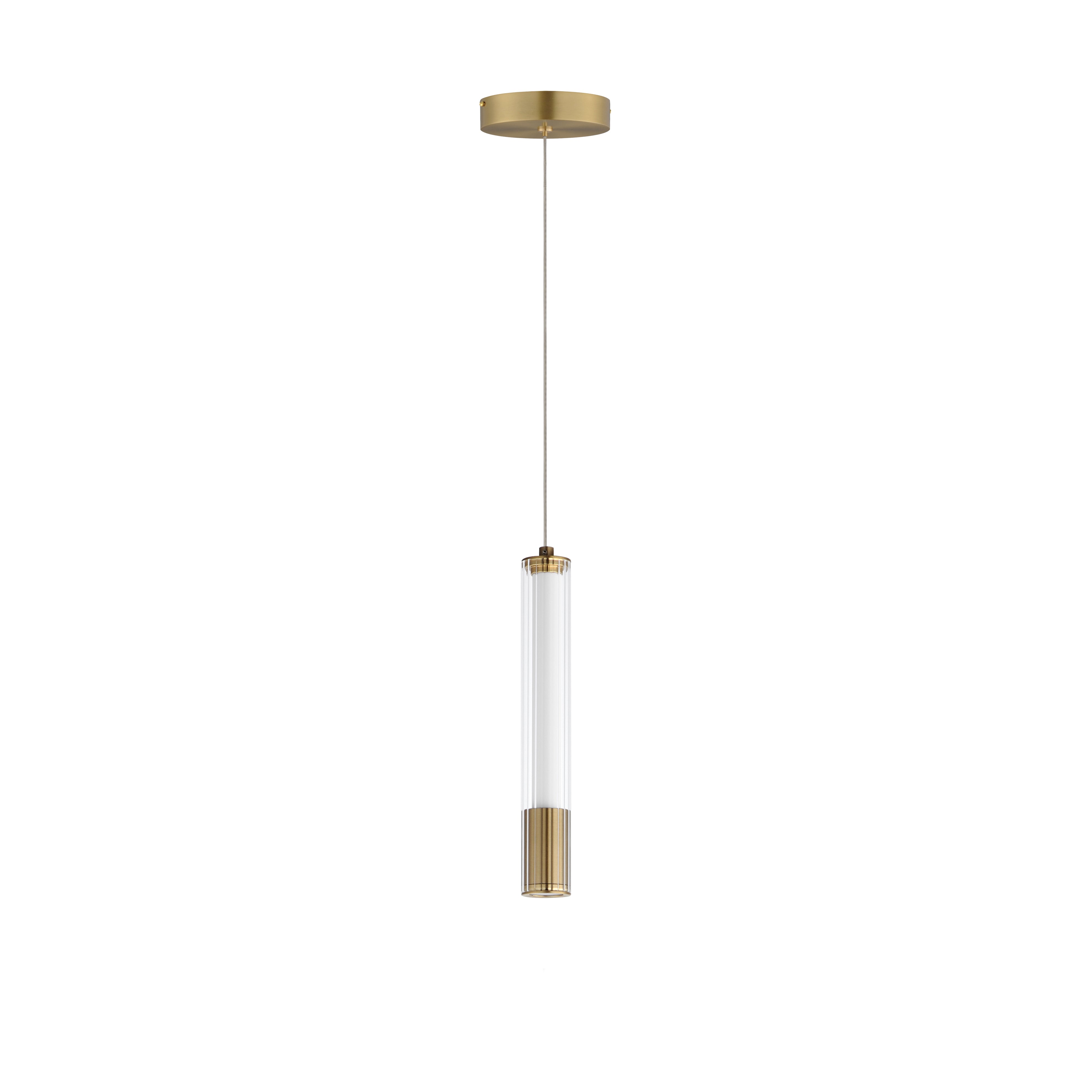 Cortex-Single Pendant Pendant ET2 1.5x1.5x10.75 Natural Aged Brass 