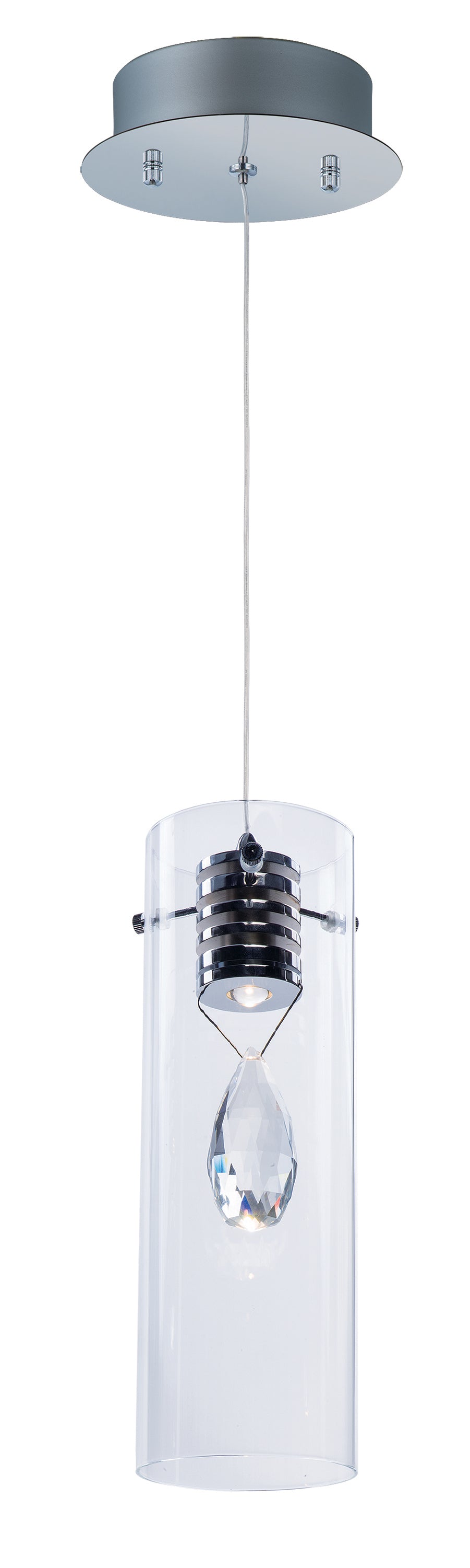 Solitaire-Single Pendant Pendant ET2 4.25x4.25x11.75 Polished Chrome 