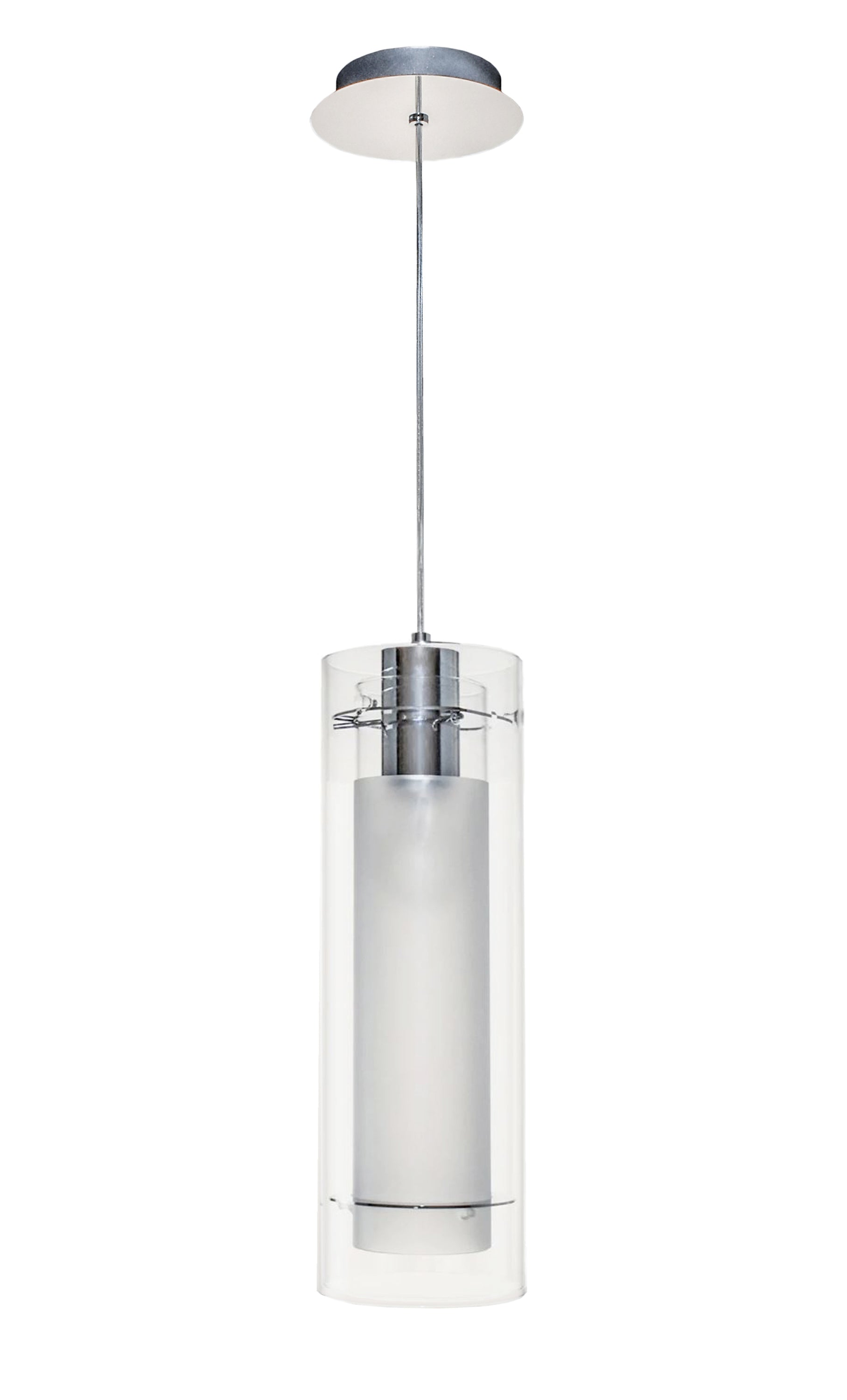 Frost-Single Pendant Pendant ET2 0x5.5x15 Polished Chrome 