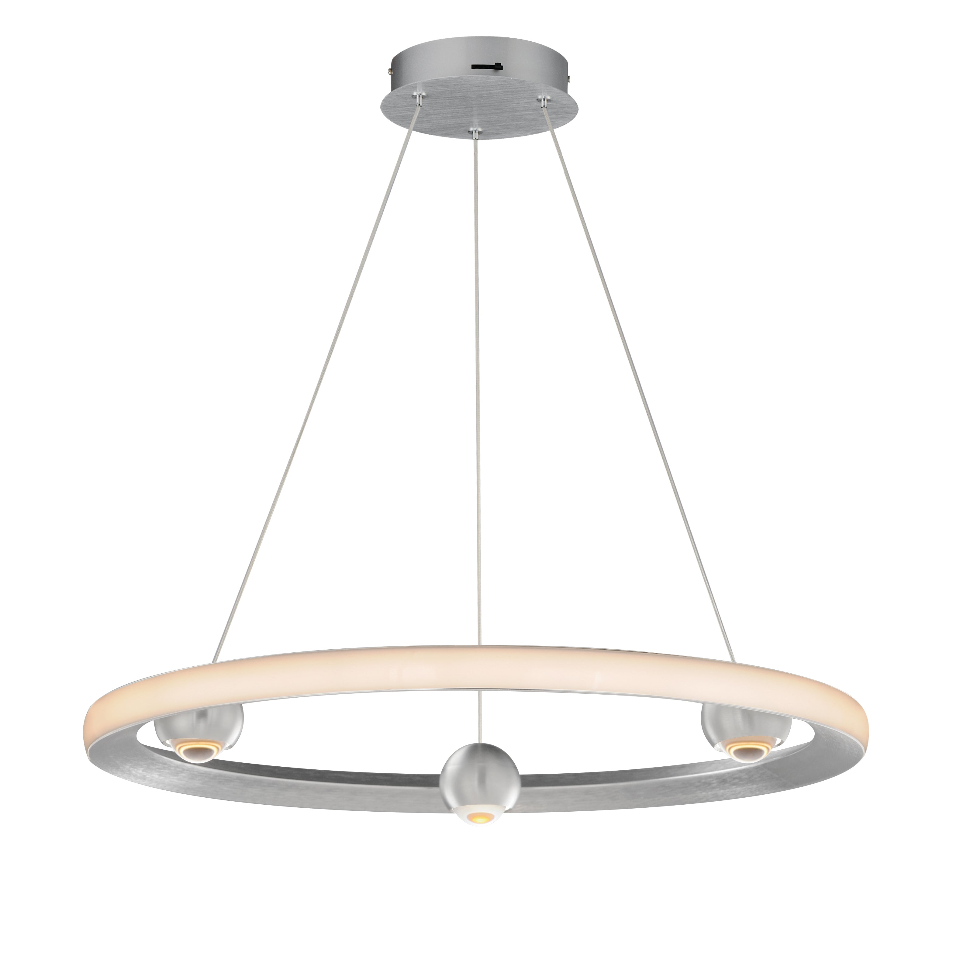 Nodes-Ring Pendant Pendant ET2 24x24x2.75 Brushed Aluminum 