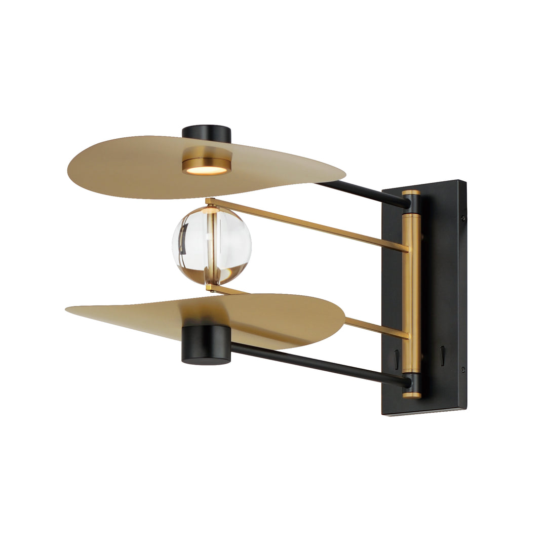 Pearl-Wall Sconce Wall Sconces ET2 x11.75x11.75 Black / Natural Aged Brass 