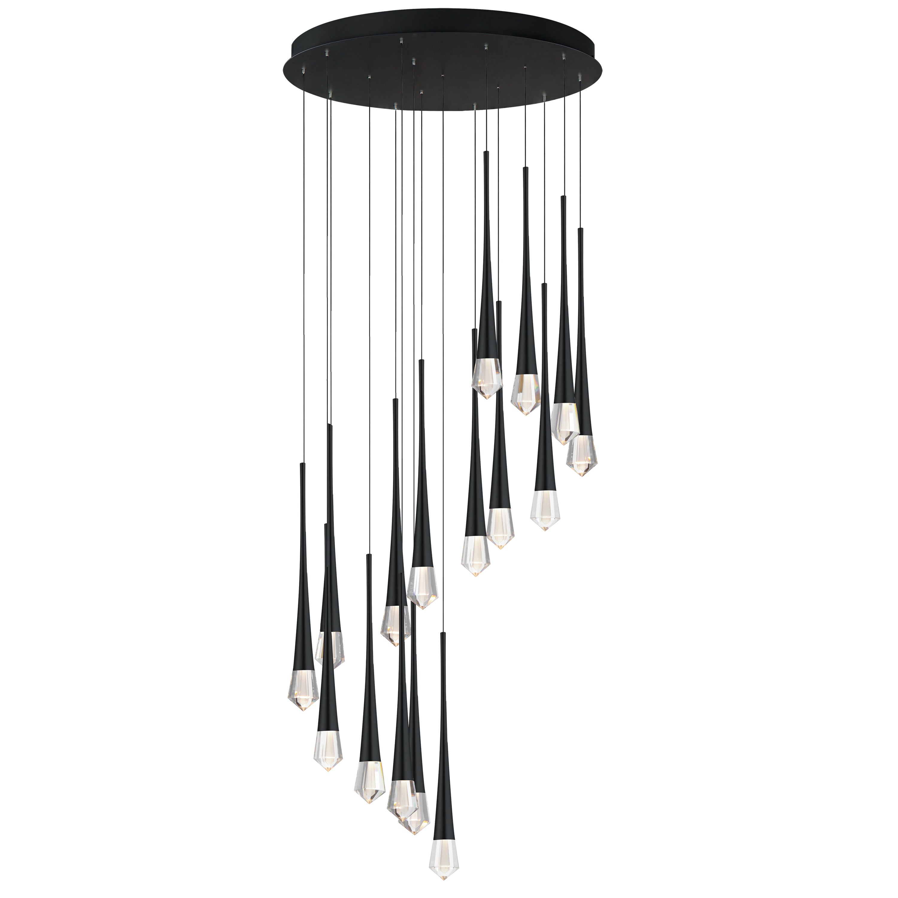 Pierce-Multi-Light Pendant Pendant ET2 24.75x24.75x19 Black 