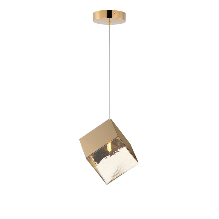 Ice Cube-Single Pendant Pendants ET2 8.25x7x8.75 French Gold 