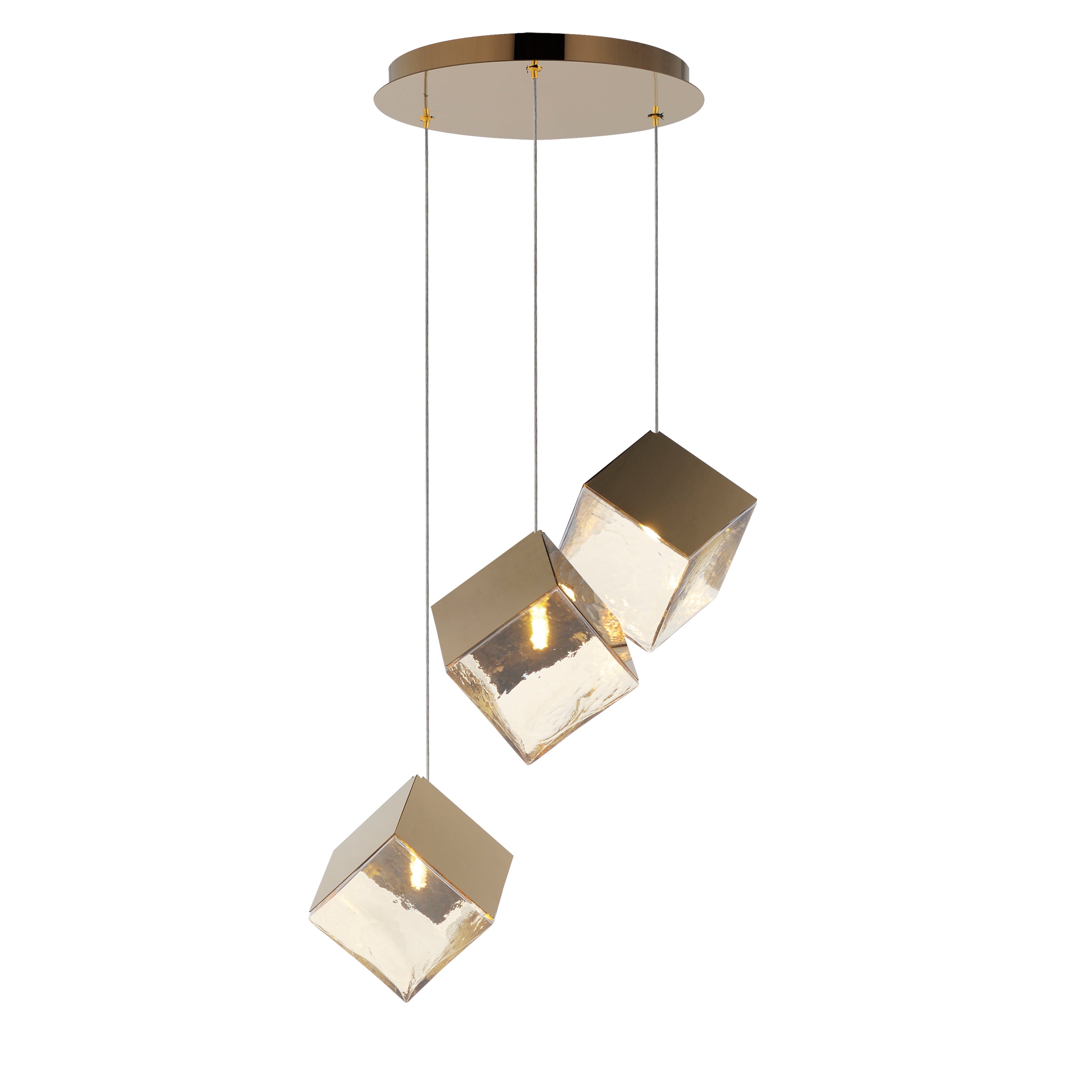 Ice Cube-Multi-Light Pendant Pendant ET2 18.5x18.5x8.75 French Gold 