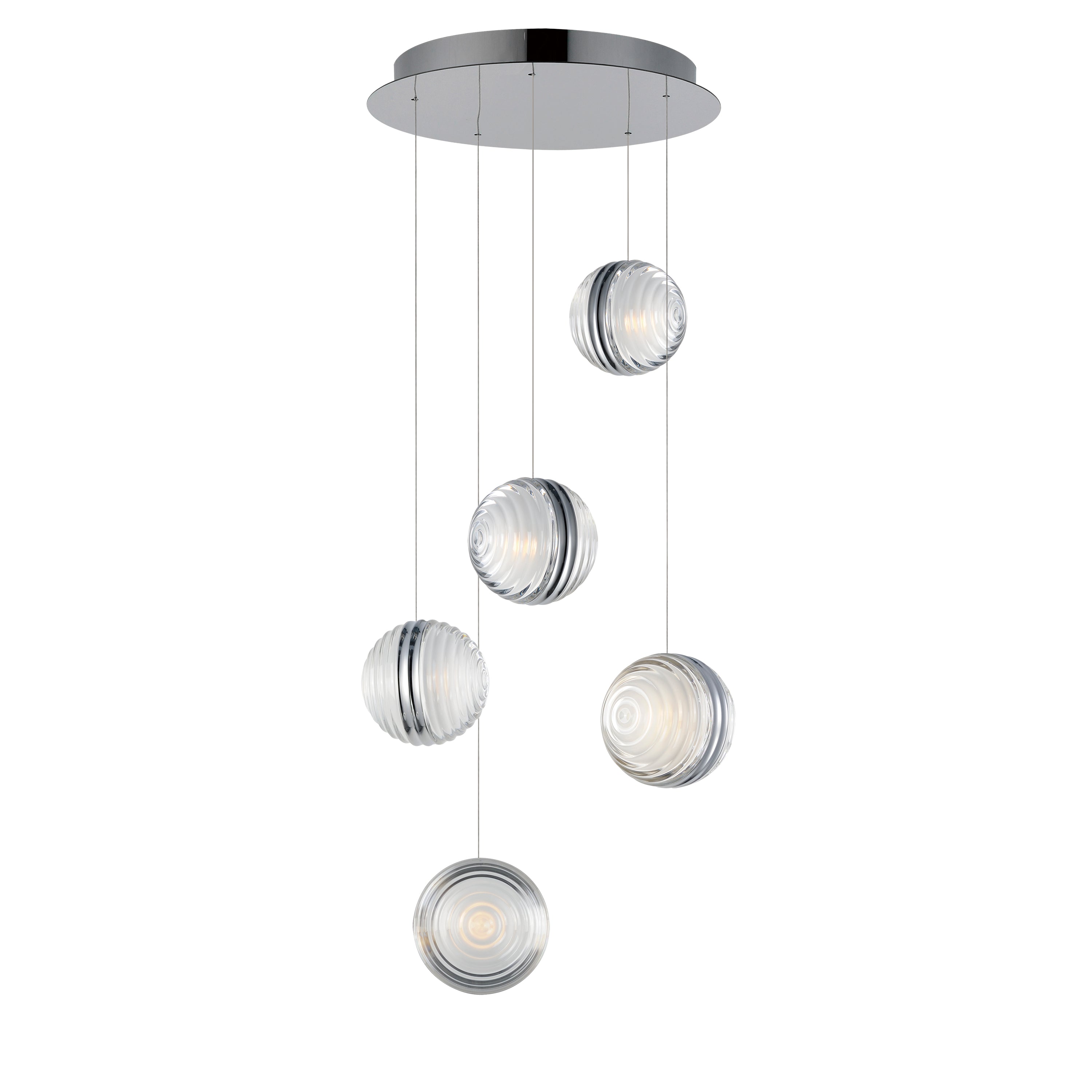 Pulse-Multi-Light Pendant Pendant ET2 15x15x4.75 Polished Chrome 