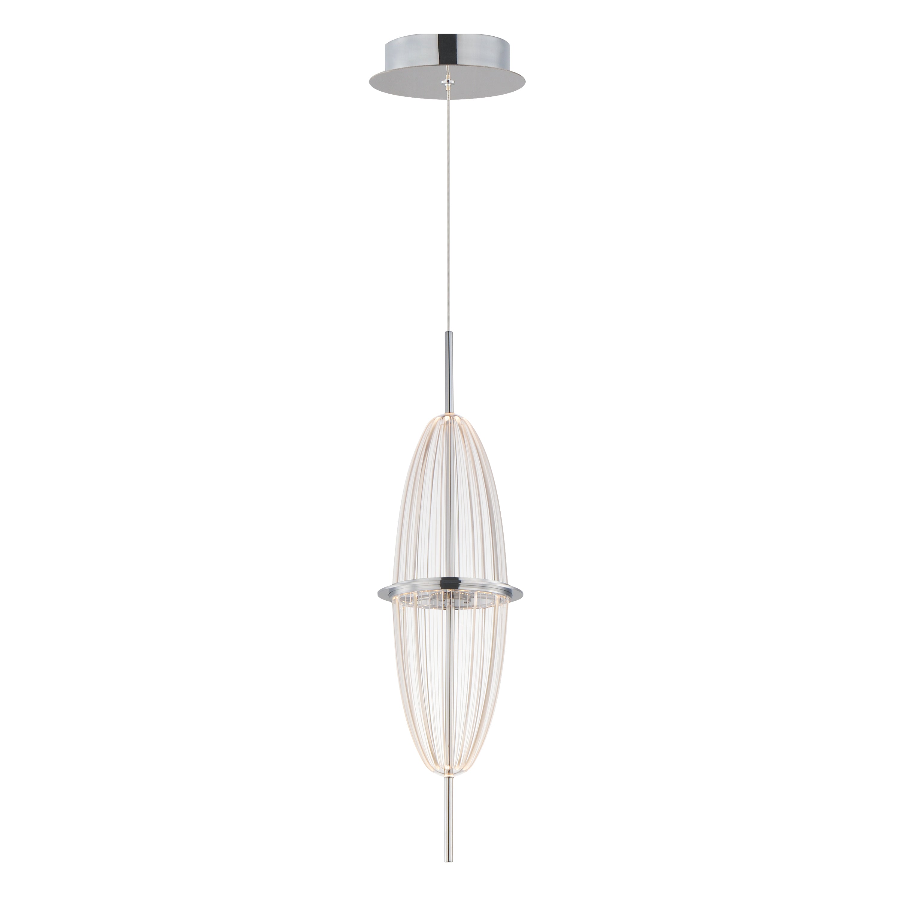 Quasar-Single Pendant Pendant ET2 5.5x5.5x20.5 Polished Chrome 