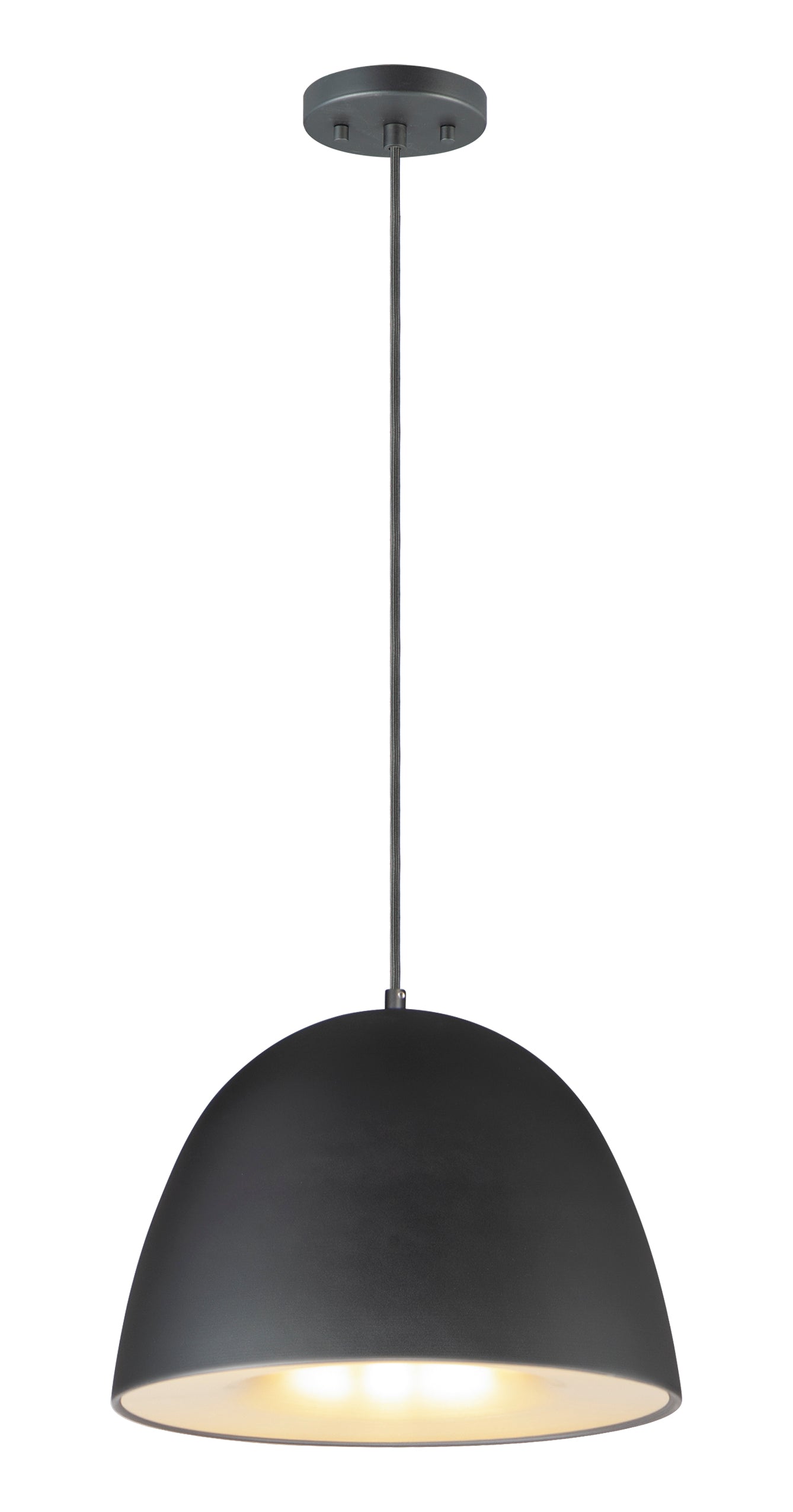 Fungo-Single Pendant Pendant ET2 15.75x15.75x11 Black / Satin Brass 