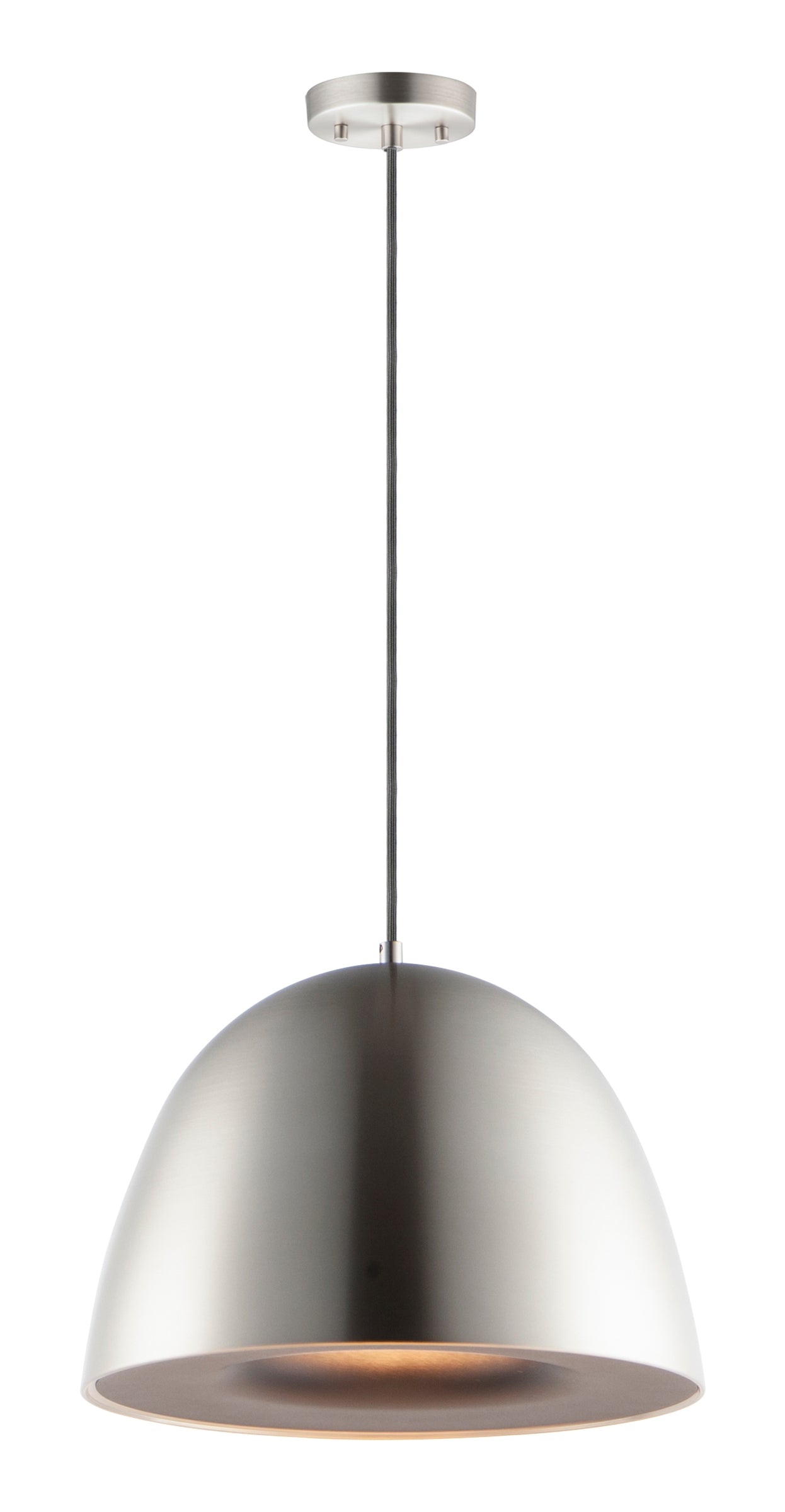 Fungo-Single Pendant Pendant ET2 15.75x15.75x11 Satin Nickel / Black 