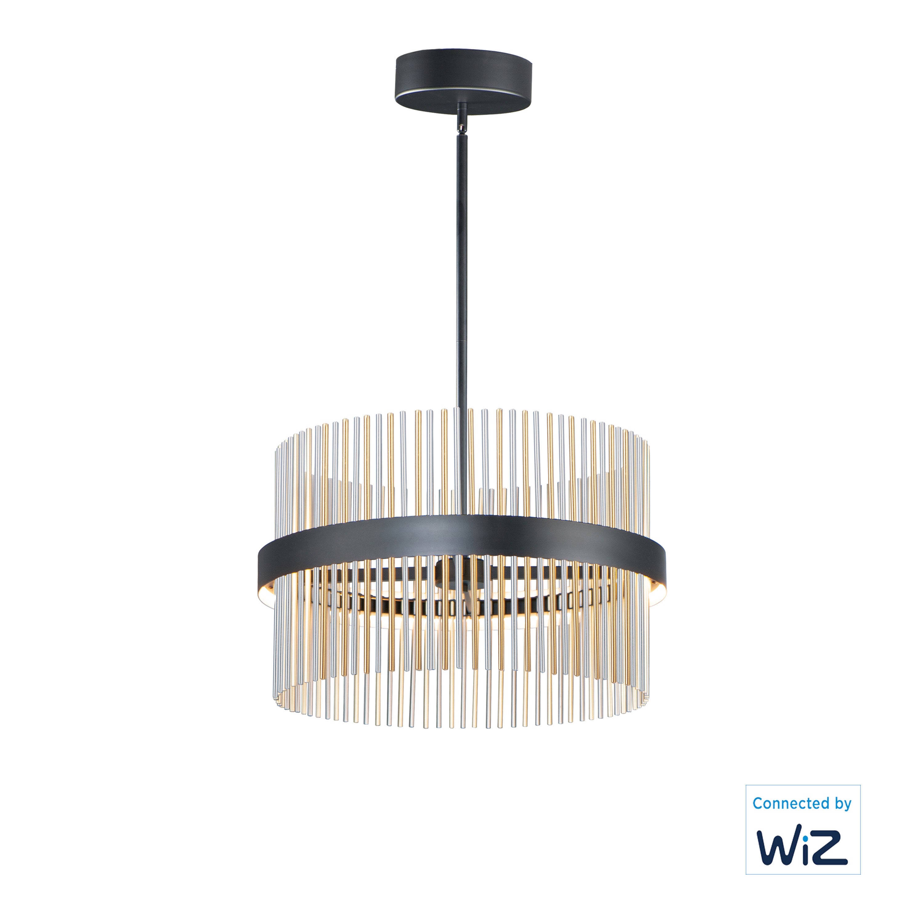 Chimes WiZ-Single Pendant Pendant ET2 23.75x23.75x15 Black / Satin Nickel / Satin Brass 