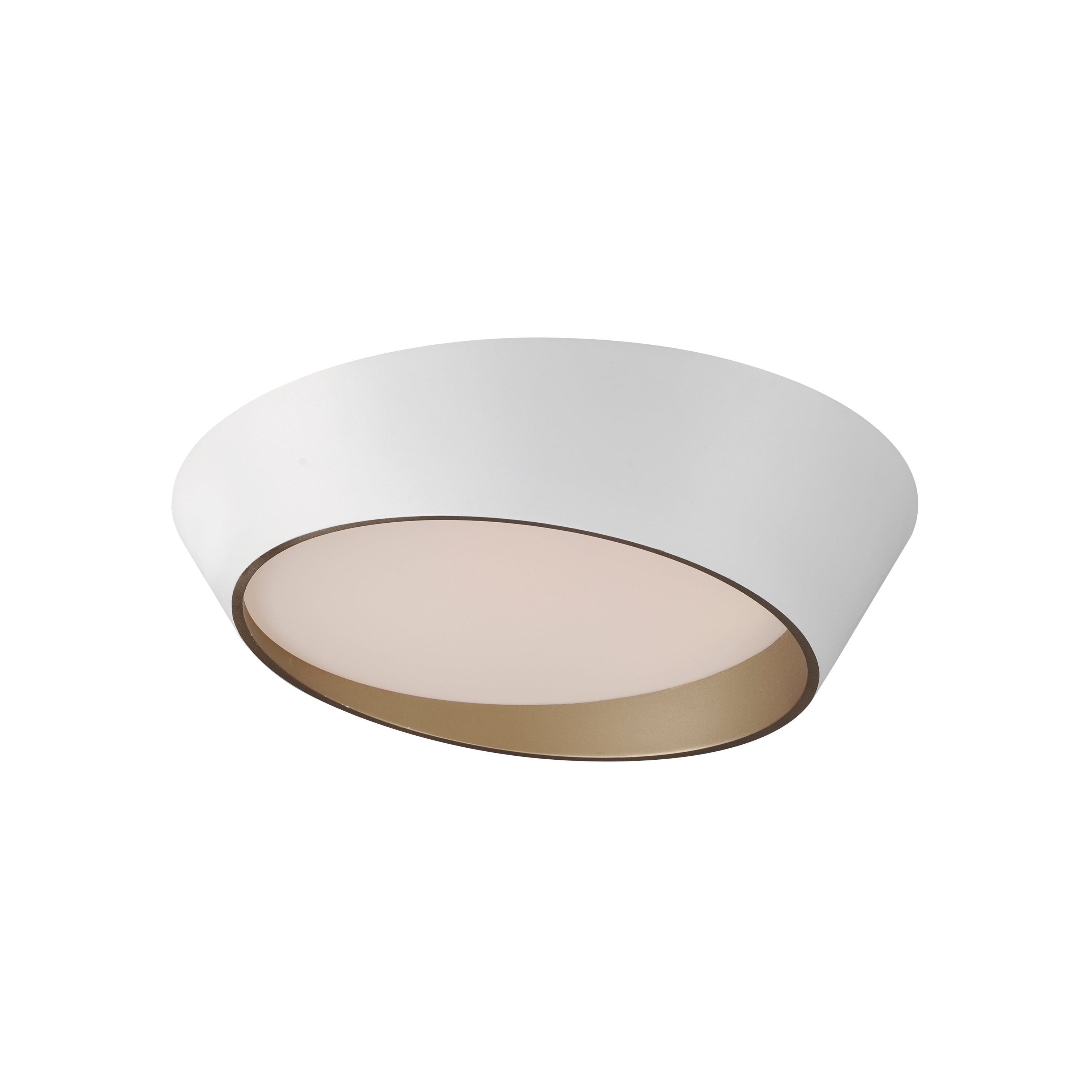 Slant-Flush Mount Flush Mount Ceiling Light ET2 19.75x19.75x4.75 White/Gold 