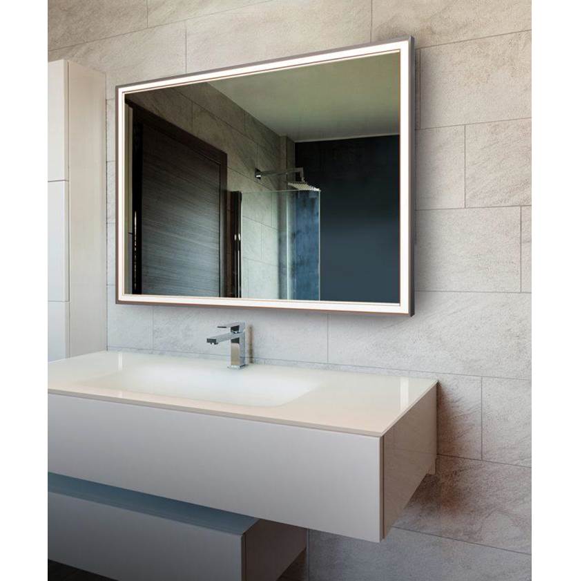 Electric Mirror Radiance™ Lighted Mirror LED Vanity Mirrors Electric Mirror 23 x 34.75 x 2 Brushed Silver Frame 