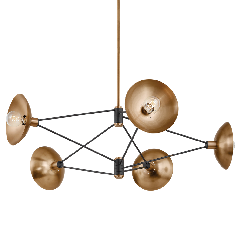 Troy Lighting Axel Chandelier Chandeliers Troy Lighting PATINA BRASS/SOFT BLACK 50x50x14.5 