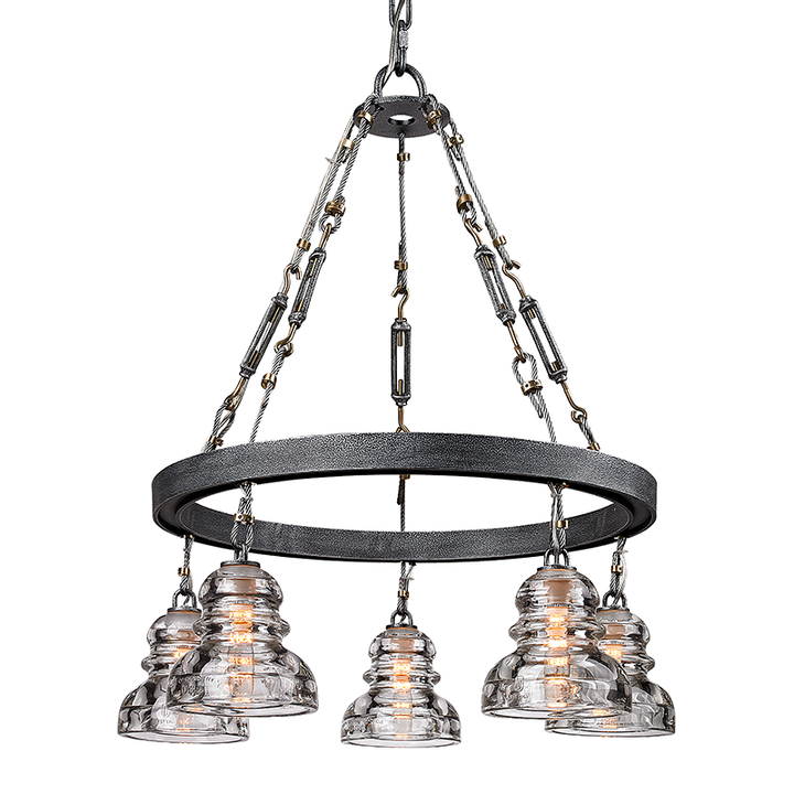 Troy Lighting Menlo Park Chandelier Chandeliers Troy Lighting OLD SILVER 25.5x25.5x27.75 