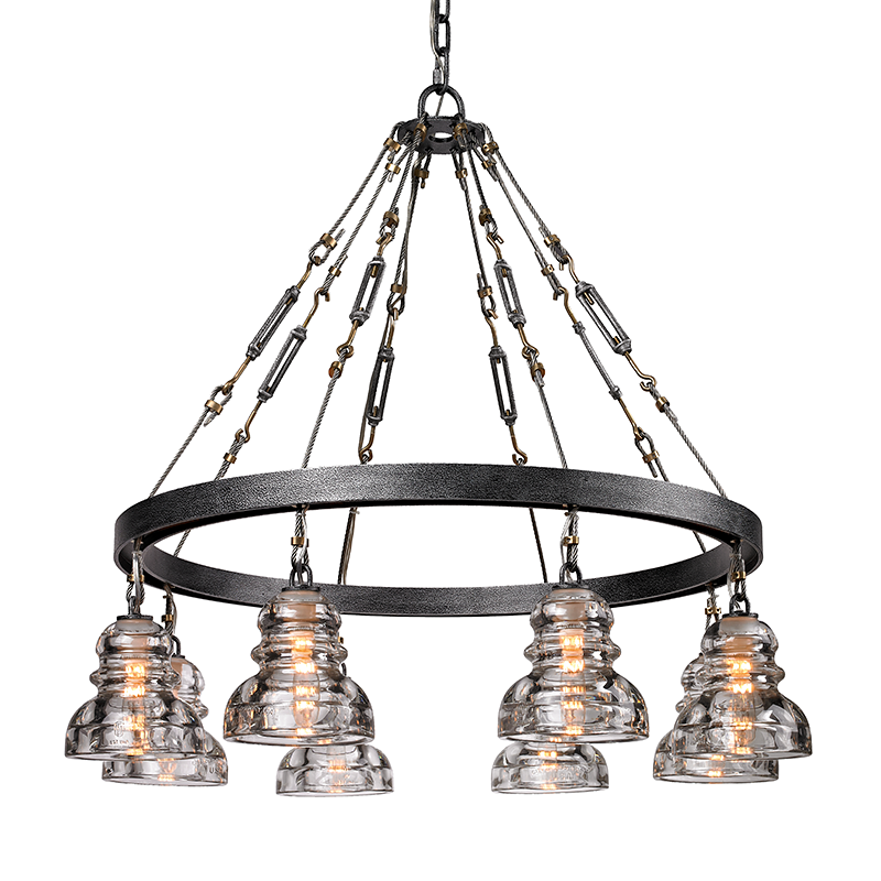 Troy Lighting Menlo Park Chandelier Chandelier Troy Lighting OLD SILVER 32.75x32.75x30 