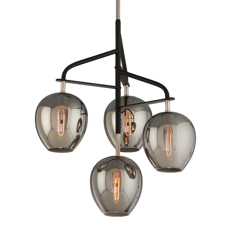 Troy Lighting Odyssey Chandelier Chandelier Troy Lighting TEXTURED BLACK & POLISH NICKEL 24x24x29 