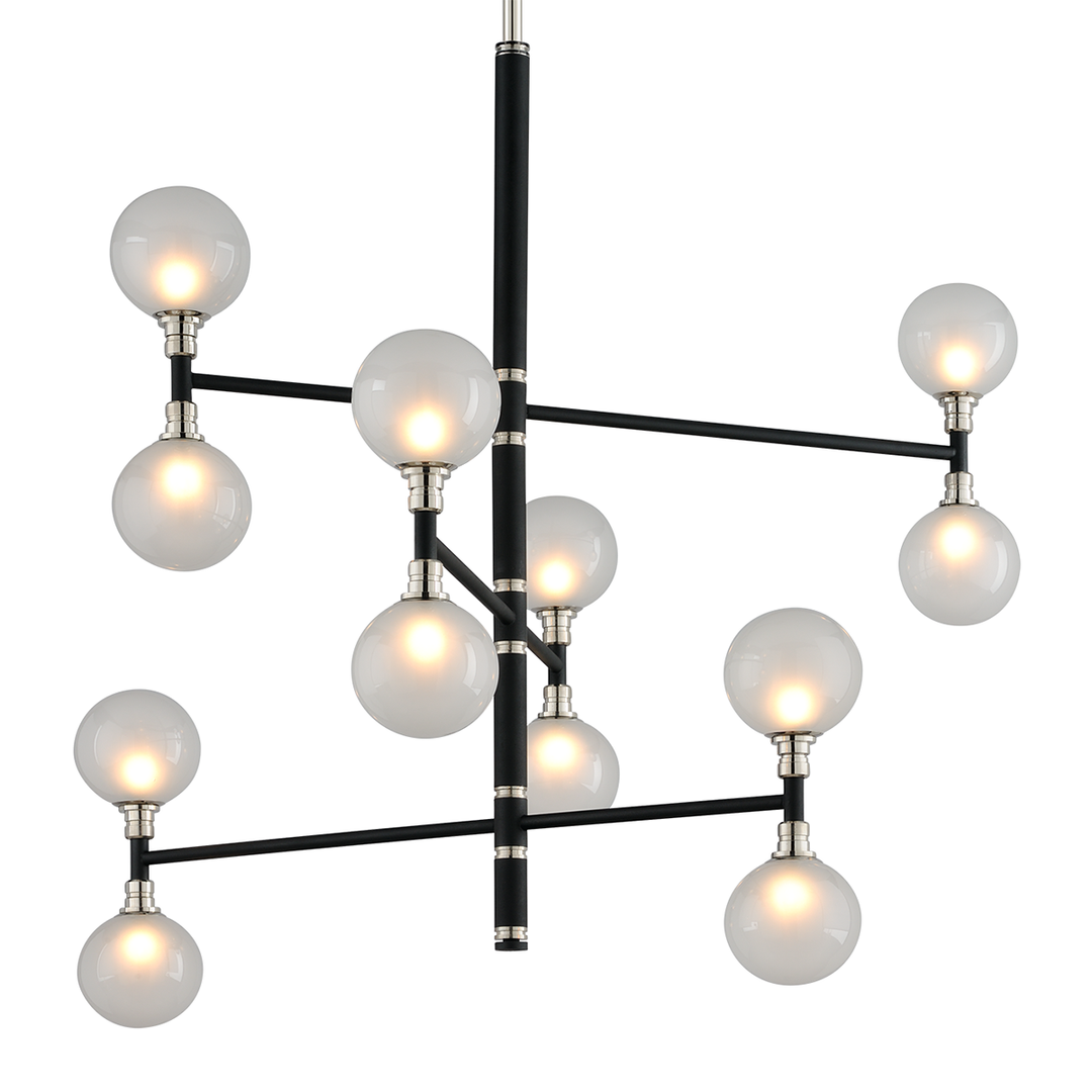 Troy Lighting Andromeda Chandelier Chandeliers Troy Lighting TEXTURED BLACK & POLISH NICKEL 42x42x37.5 