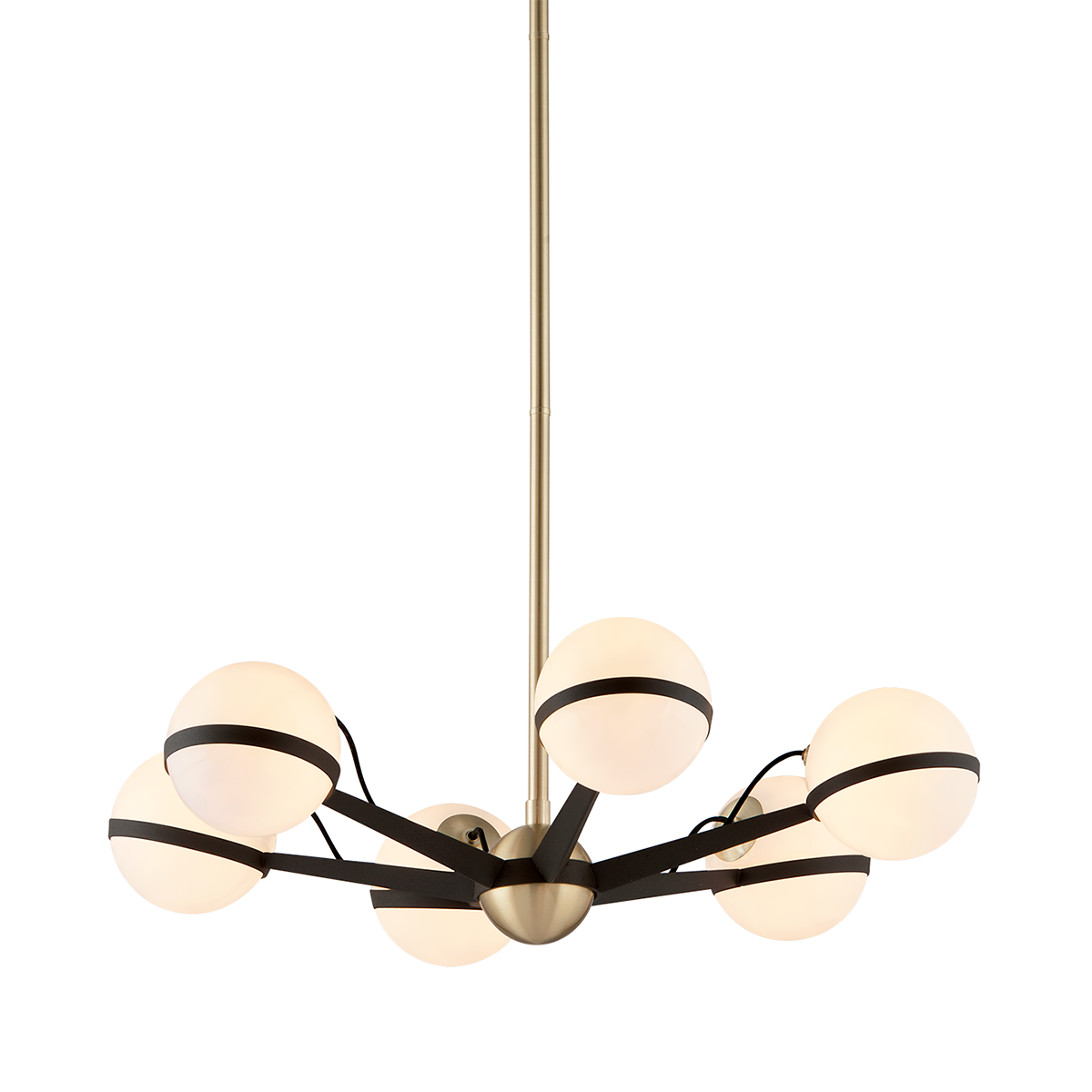 Troy Lighting Ace Chandelier Chandelier Troy Lighting TEXTURED BRONZE BRUSHED BRASS 27.75x27.75x6.5 