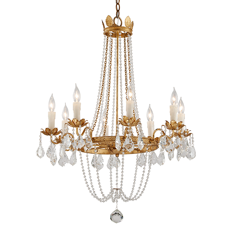 Troy Lighting Viola Chandelier Chandelier Troy Lighting DISTRESSED GOLD LEAF 22.5x27.5x36.5 