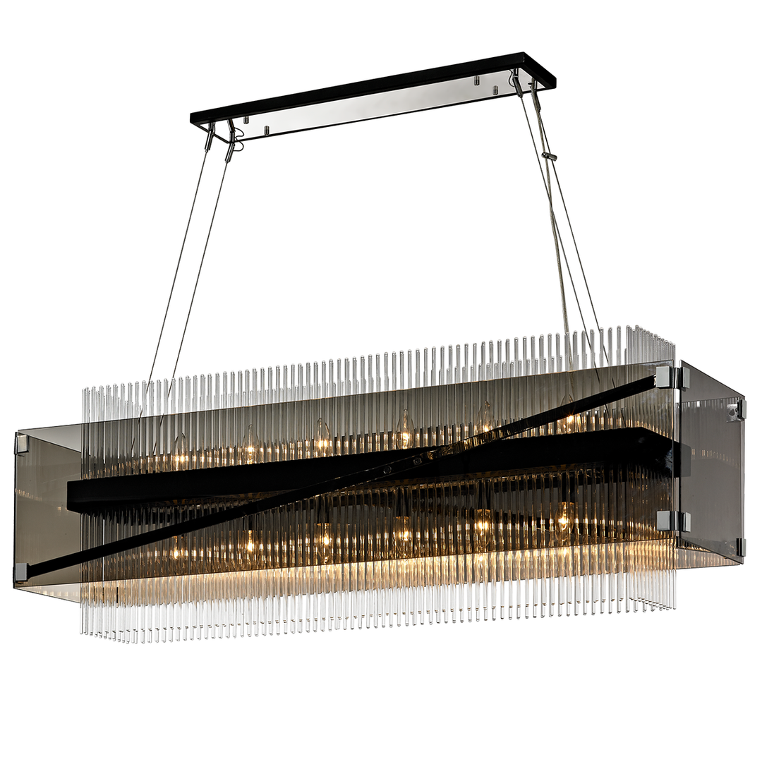 Troy Lighting Apollo Linear Linear Chandeliers Troy Lighting Bronze 49.75x12.5x17.5 