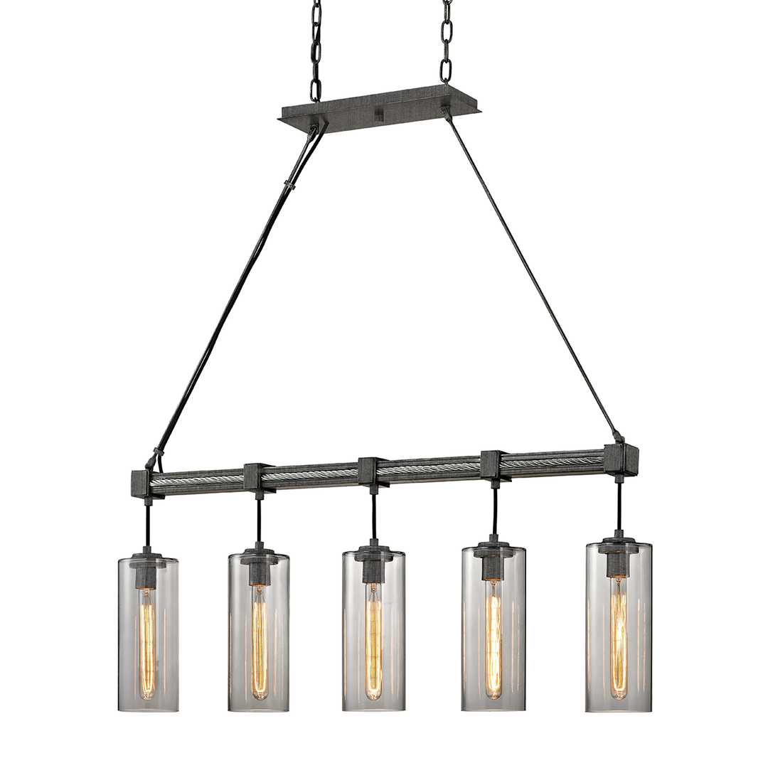 Troy Lighting Union Square Linear Linear Chandeliers Troy Lighting Graphite 42.25x4.5x44 